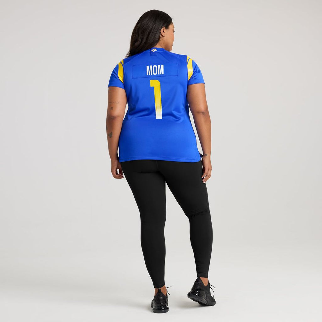 Number 1 Mom Los Angeles Rams Women's Game Jersey - Royal