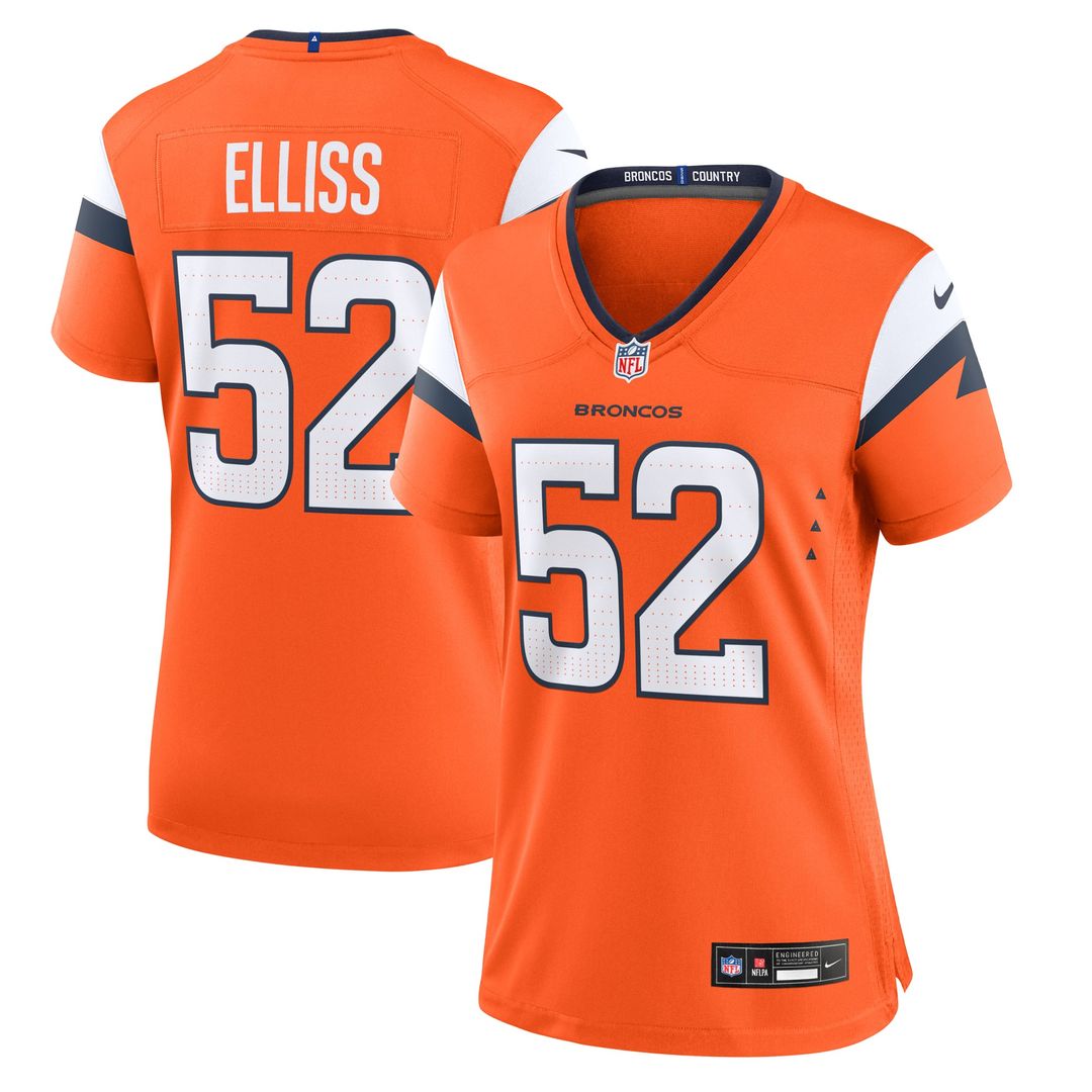 Jonah Elliss Denver Broncos Women's Team Game Jersey - Orange