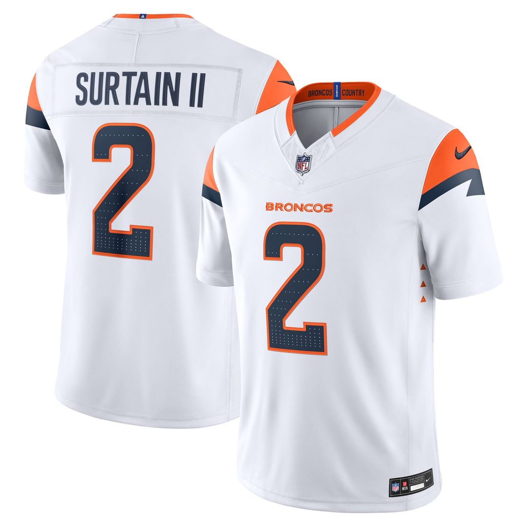 Patrick Surtain II Denver Broncos Team Vapor F.U.S.E. Stitched Limited Jersey - Orange