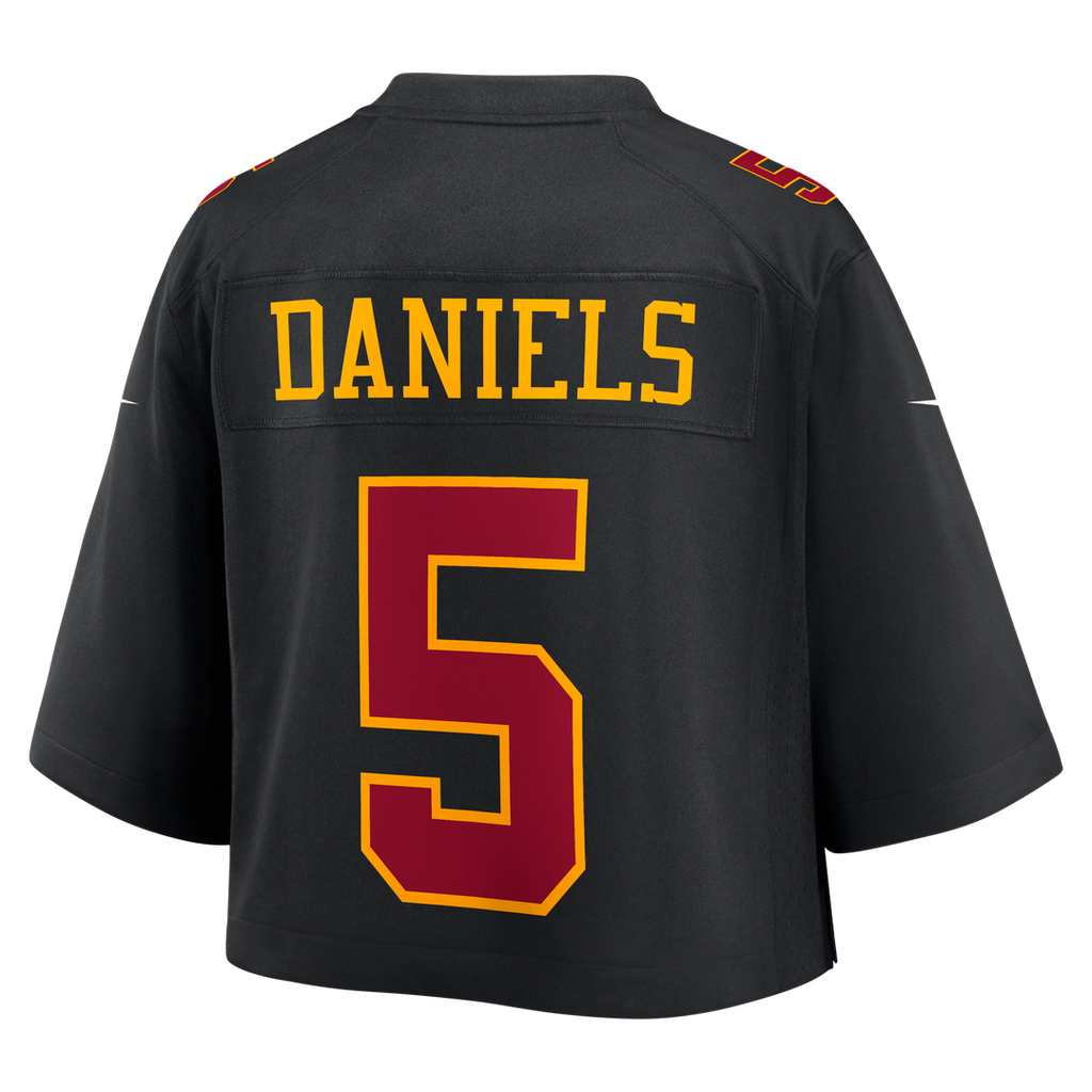 Jayden Daniels Washington Commanders Women's Cropped Fashion Game Jersey - Black