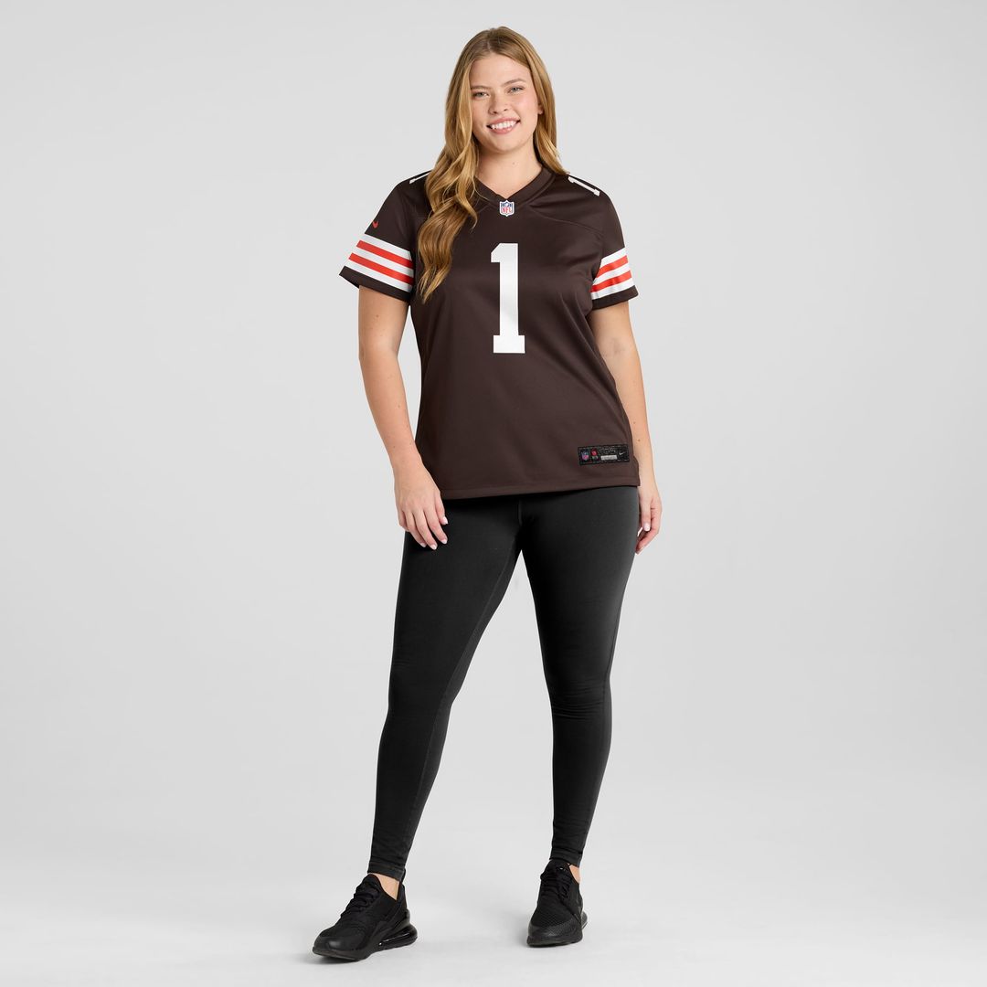 Number 1 Mom Cleveland Browns Women's Game Jersey - Brown