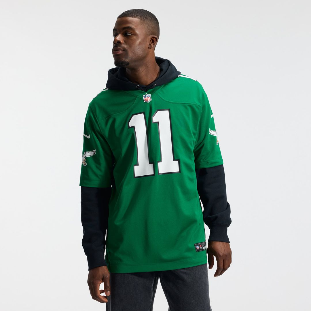 A.J. Brown Philadelphia Eagles Alternate Game Player Jersey - Kelly Green