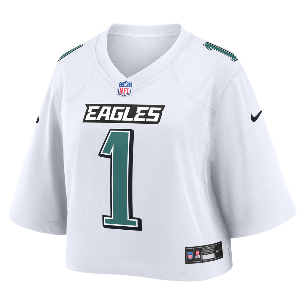 Jalen Hurts Philadelphia Eagles Women's Cropped Fashion Game Jersey - White