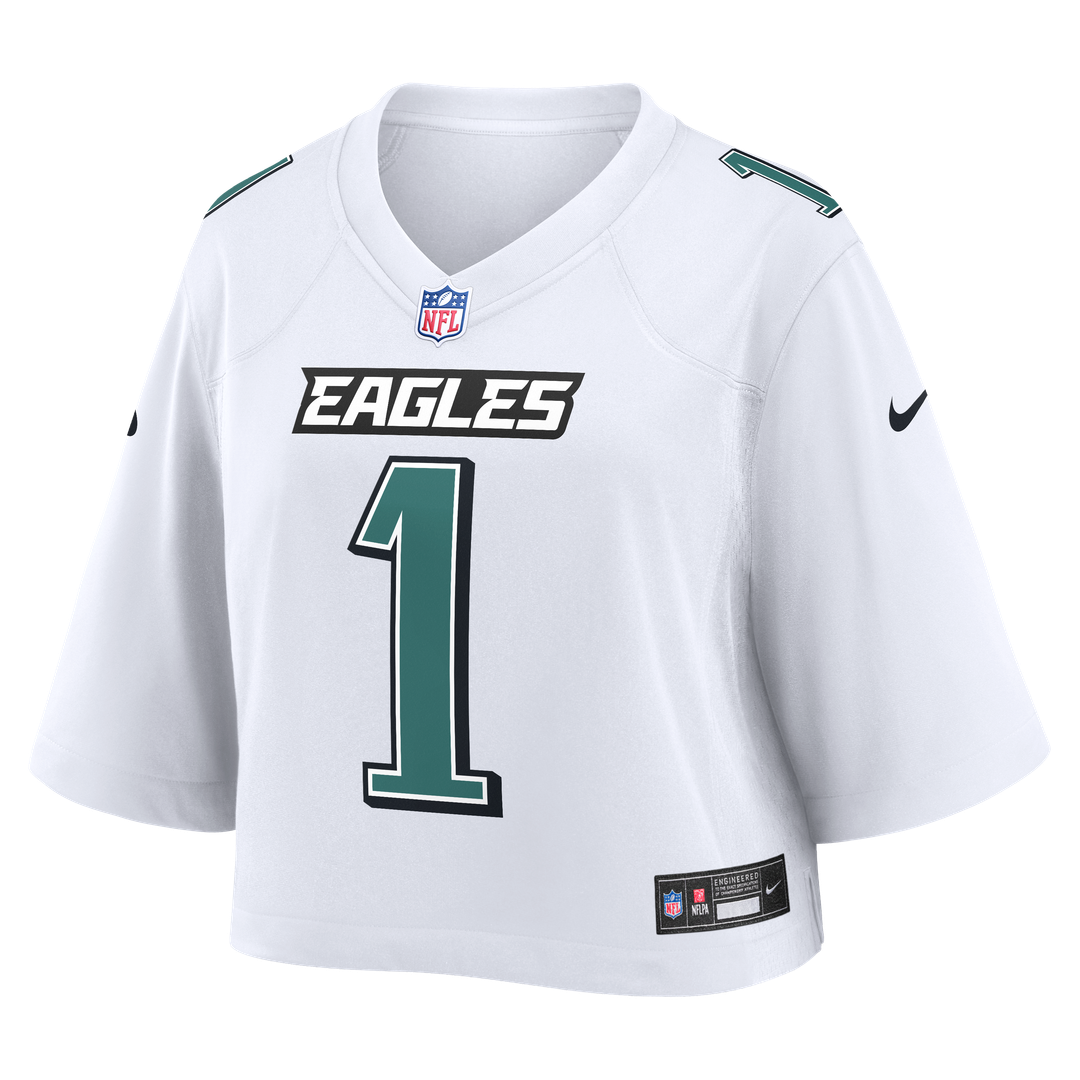 Jalen Hurts Philadelphia Eagles Women's Cropped Fashion Game Jersey - White