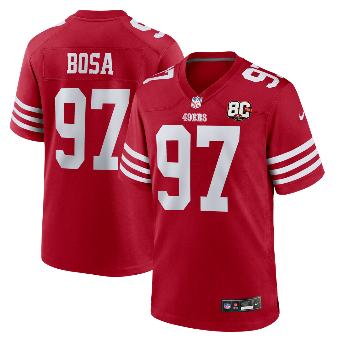 Nick Bosa San Francisco 49ers 80th Anniversary Game Jersey - Scarlet