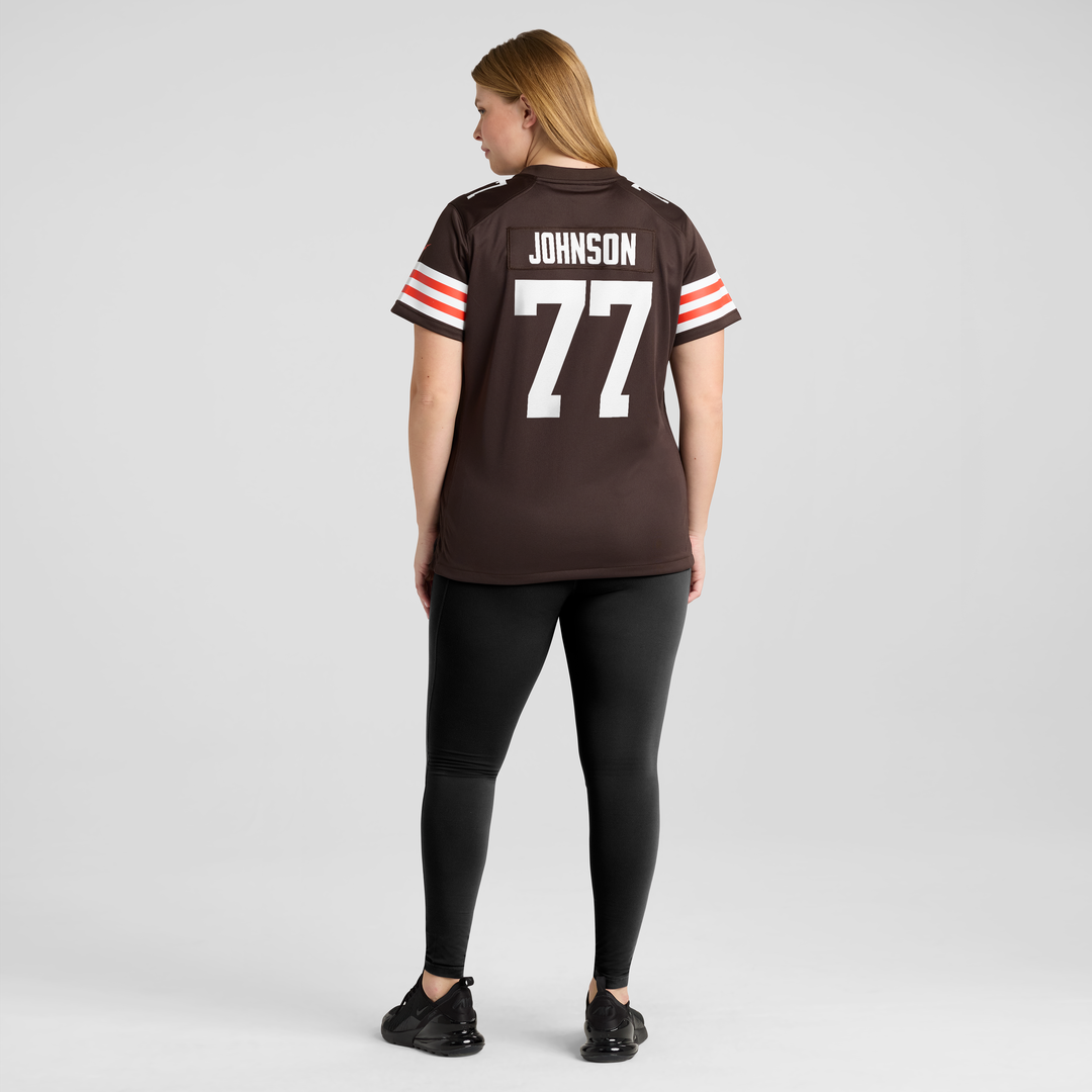 Zion Johnson Cleveland Browns Women's Team Game Jersey - Brown