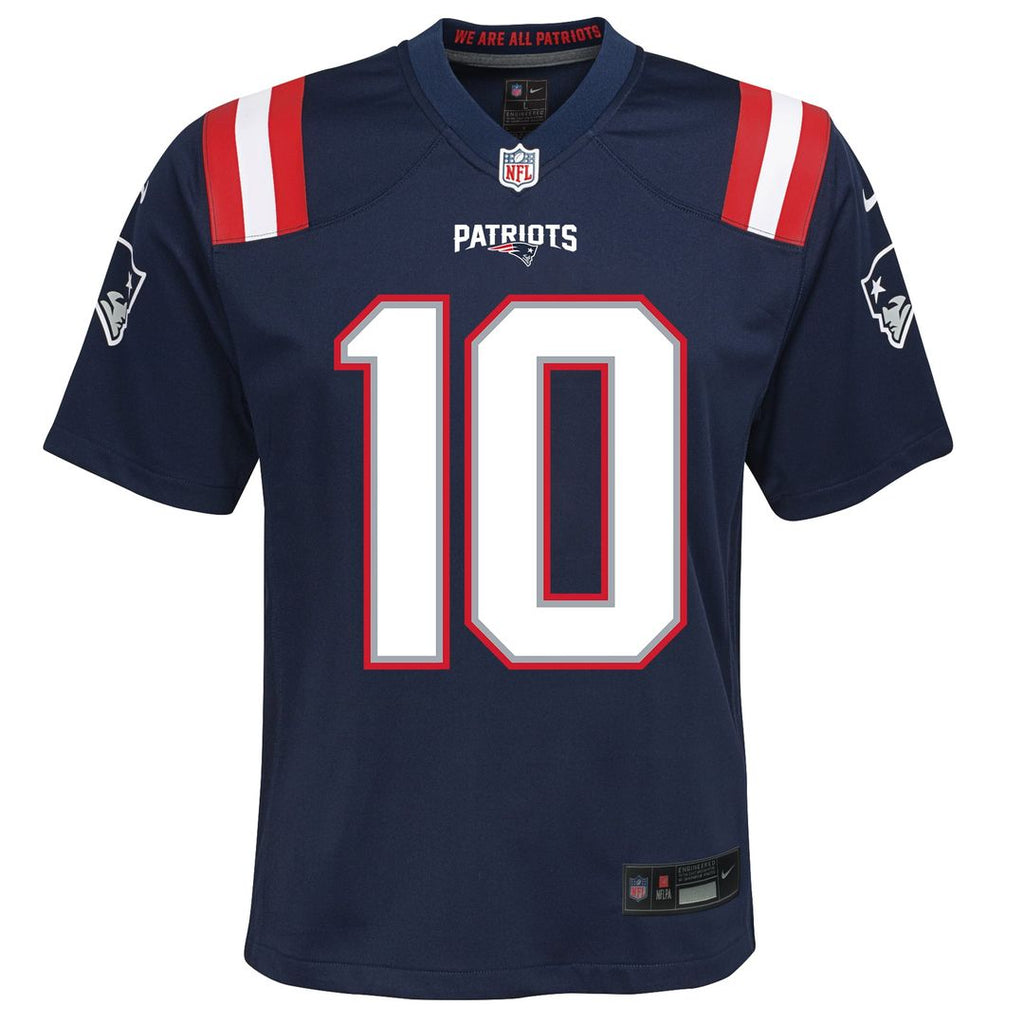 Drake Maye New England Patriots Youth Game Jersey - Navy