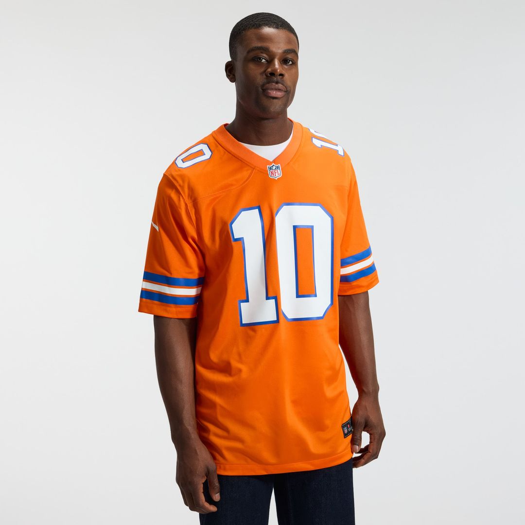 Bo Nix Denver Broncos Mile High Collection 1977 Throwback Player Game Jersey - Orange