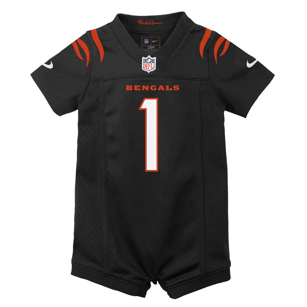 Ja'Marr Chase Cincinnati Bengals Newborn Romper Game Jersey - Black