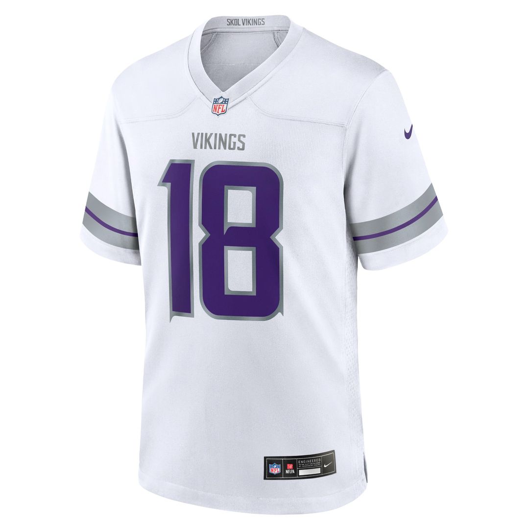 Justin Jefferson Minnesota Vikings Youth Game Jersey - Purple