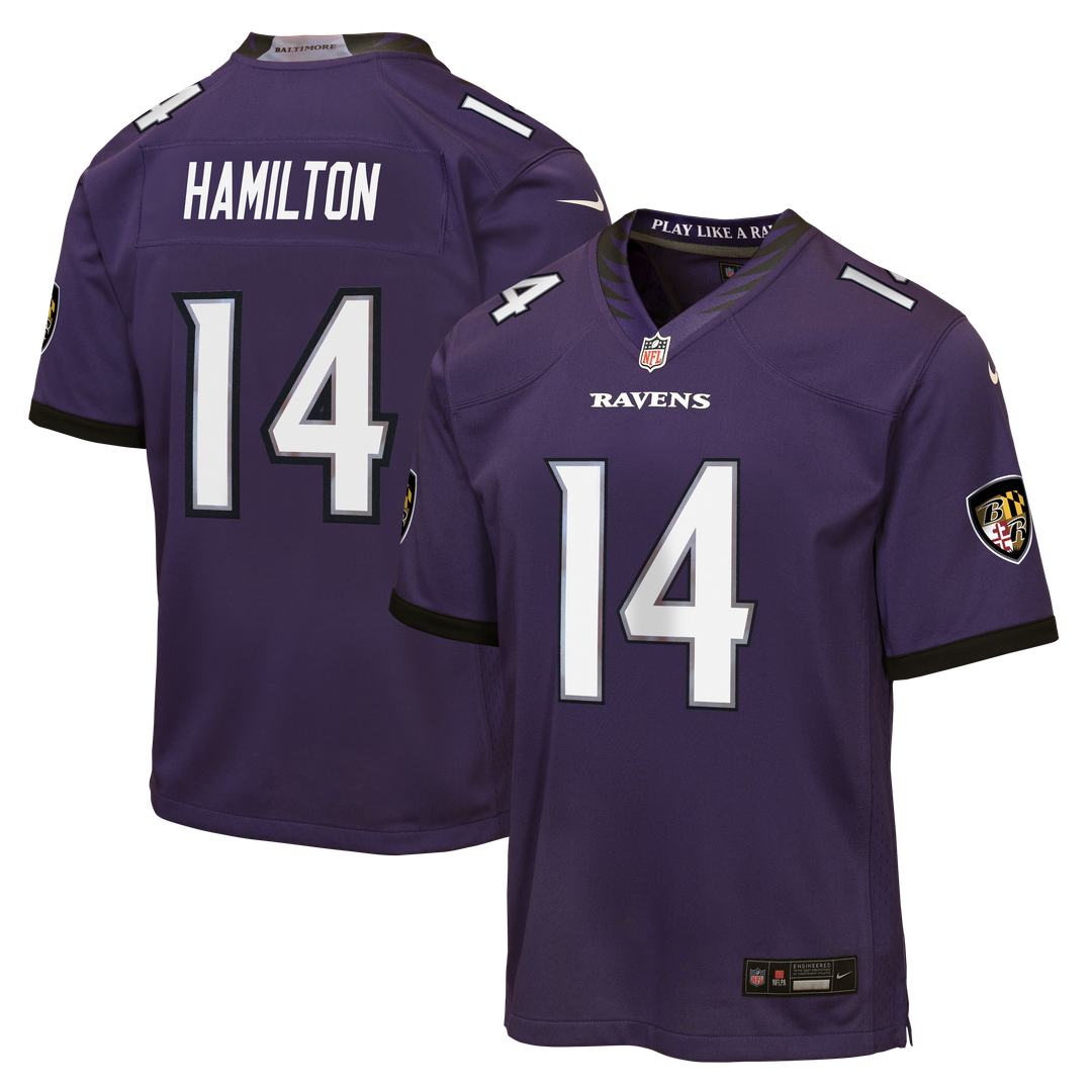 Kyle Hamilton Baltimore Ravens Youth Team Game Jersey - Purple