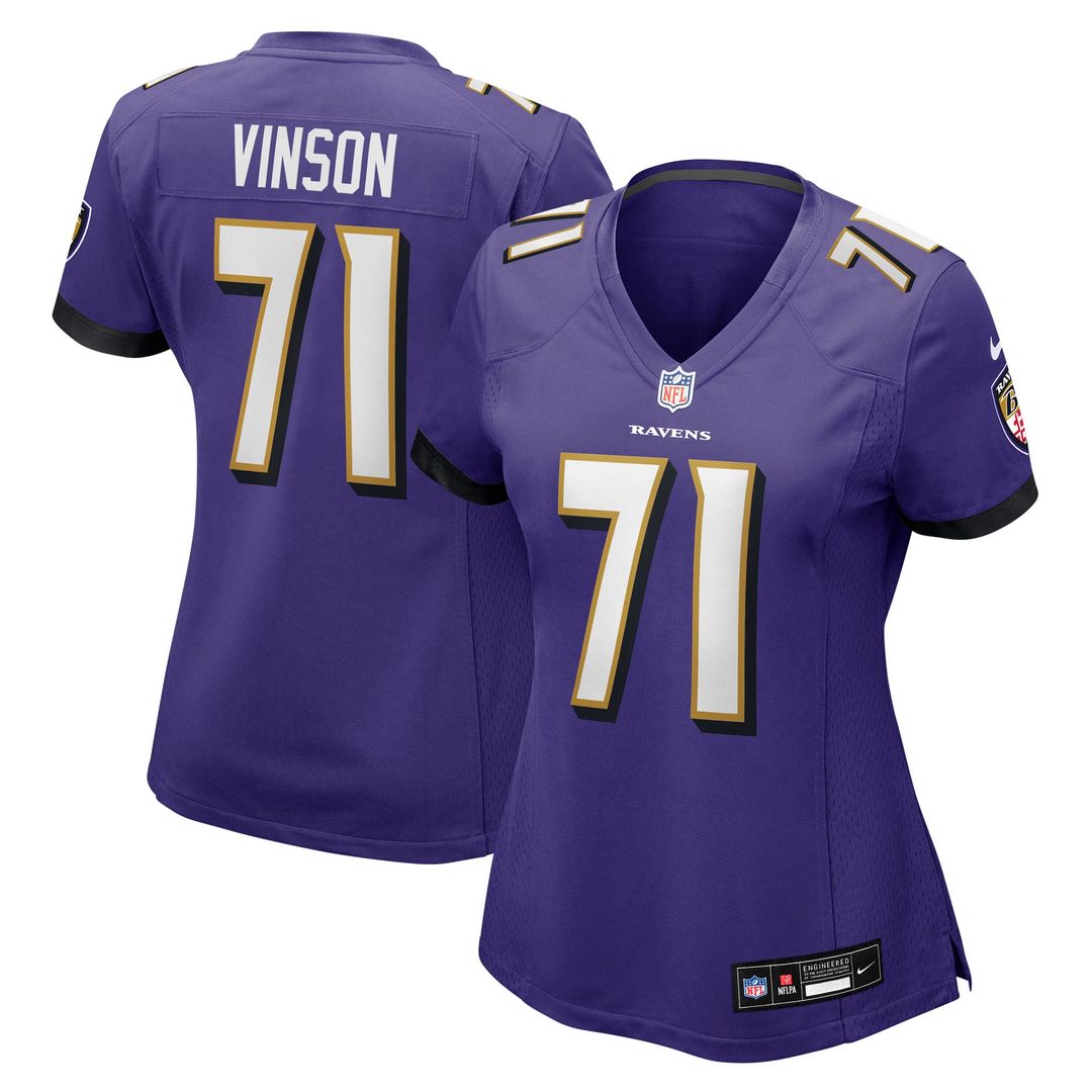 Carson Vinson Baltimore Ravens Women's Team Game Jersey - Purple