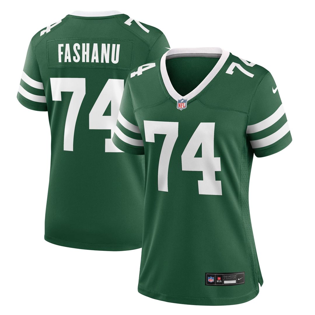 Olu Fashanu New York Jets Women's Game Jersey - Legacy Green