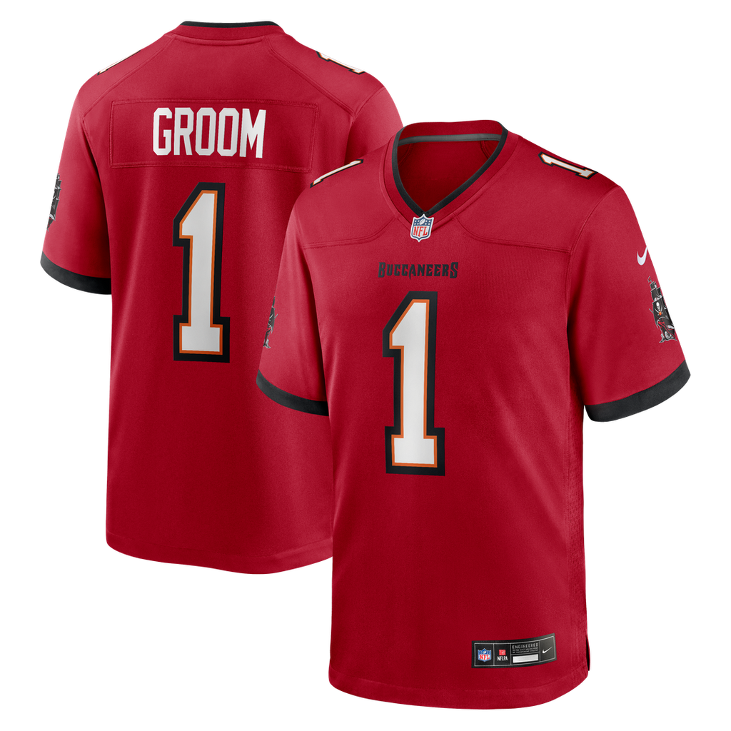 Number 1 Groom Tampa Bay Buccaneers Game Jersey - Red