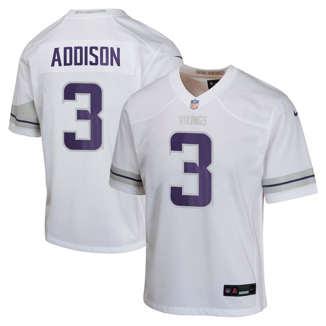 Jordan Addison Minnesota Vikings Youth Game Jersey - White