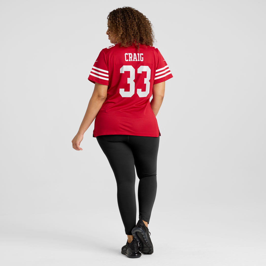 Roger Craig San Francisco 49ers Women's Team Retired Game Jersey - Scarlet