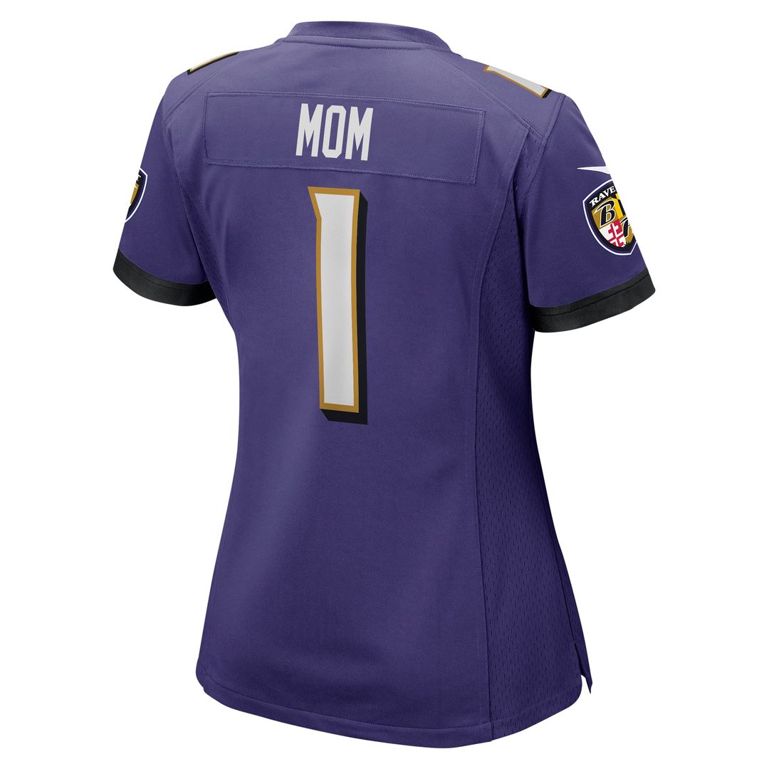 Number 1 Mom Baltimore Ravens Women's Game Jersey - Purple