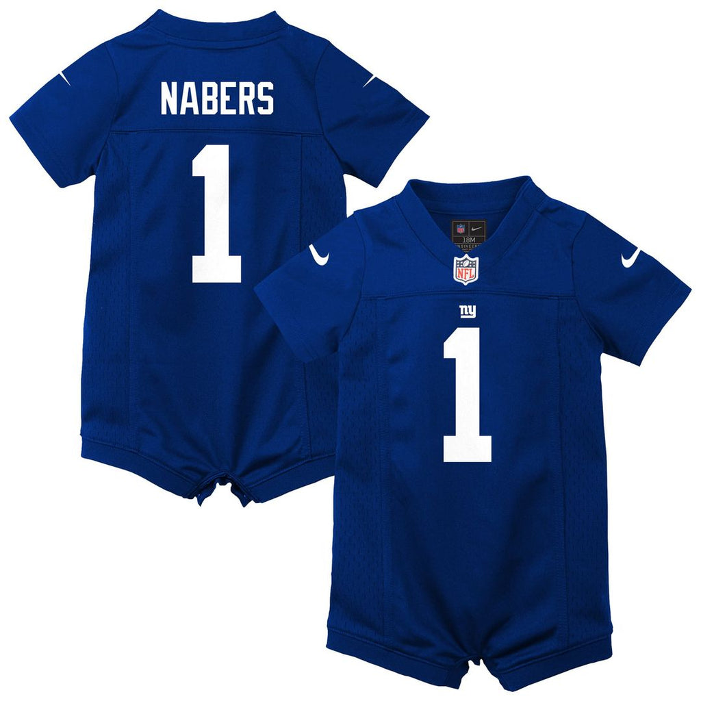 Malik Nabers New York Giants Newborn Romper Game Jersey - Royal