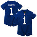 Malik Nabers New York Giants Newborn Romper Game Jersey - Royal