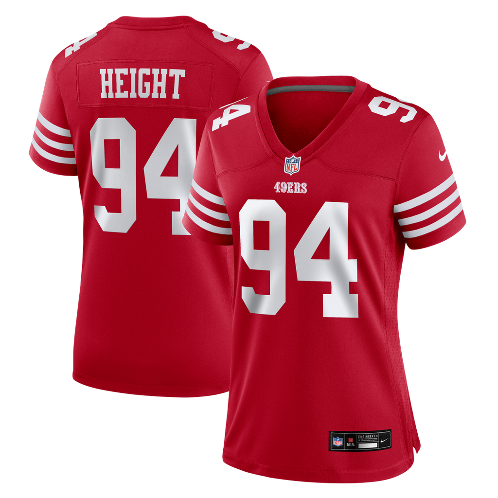 Romello Height San Francisco 49ers Women's Team Game Jersey - Scarlet