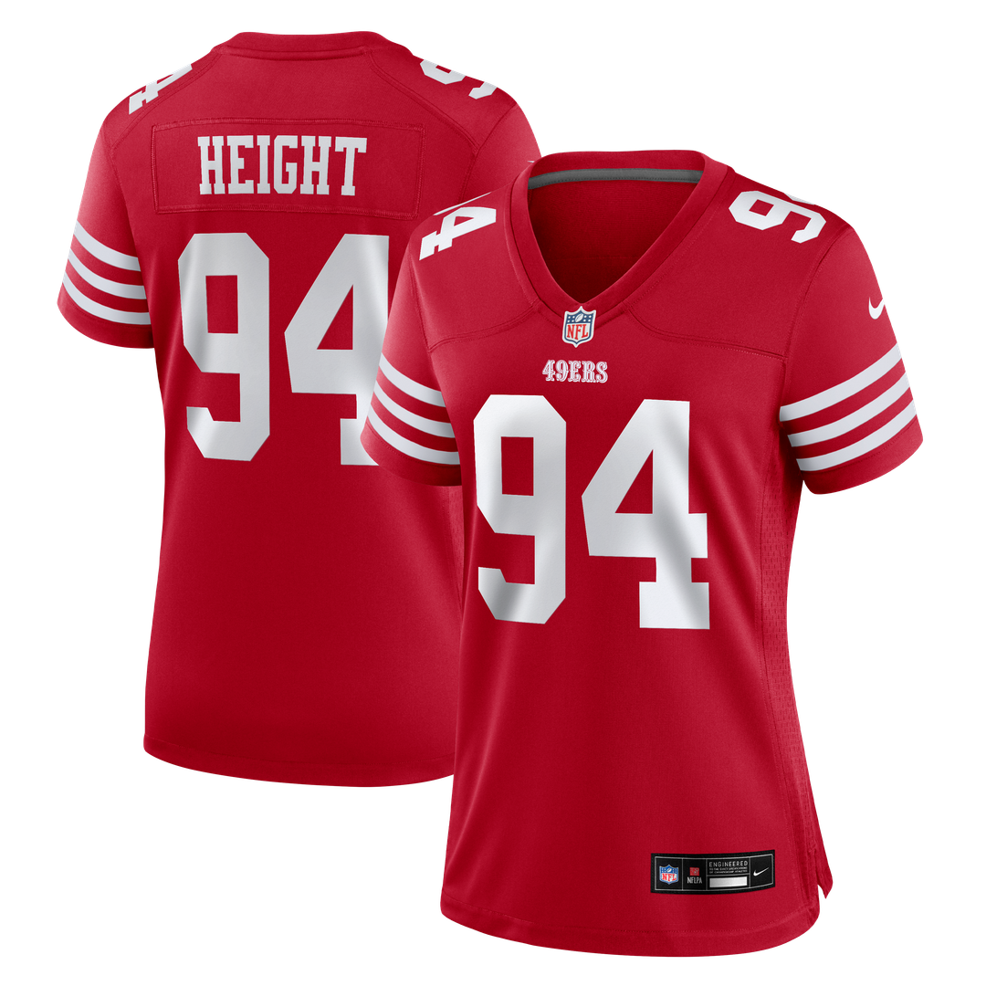 Romello Height San Francisco 49ers Women's Team Game Jersey - Scarlet