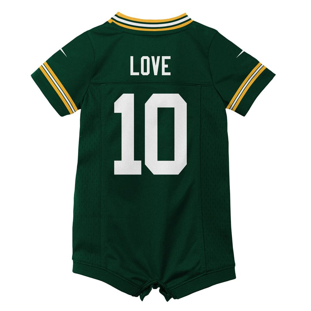 Jordan Love Green Bay Packers Newborn Romper Game Jersey - Green