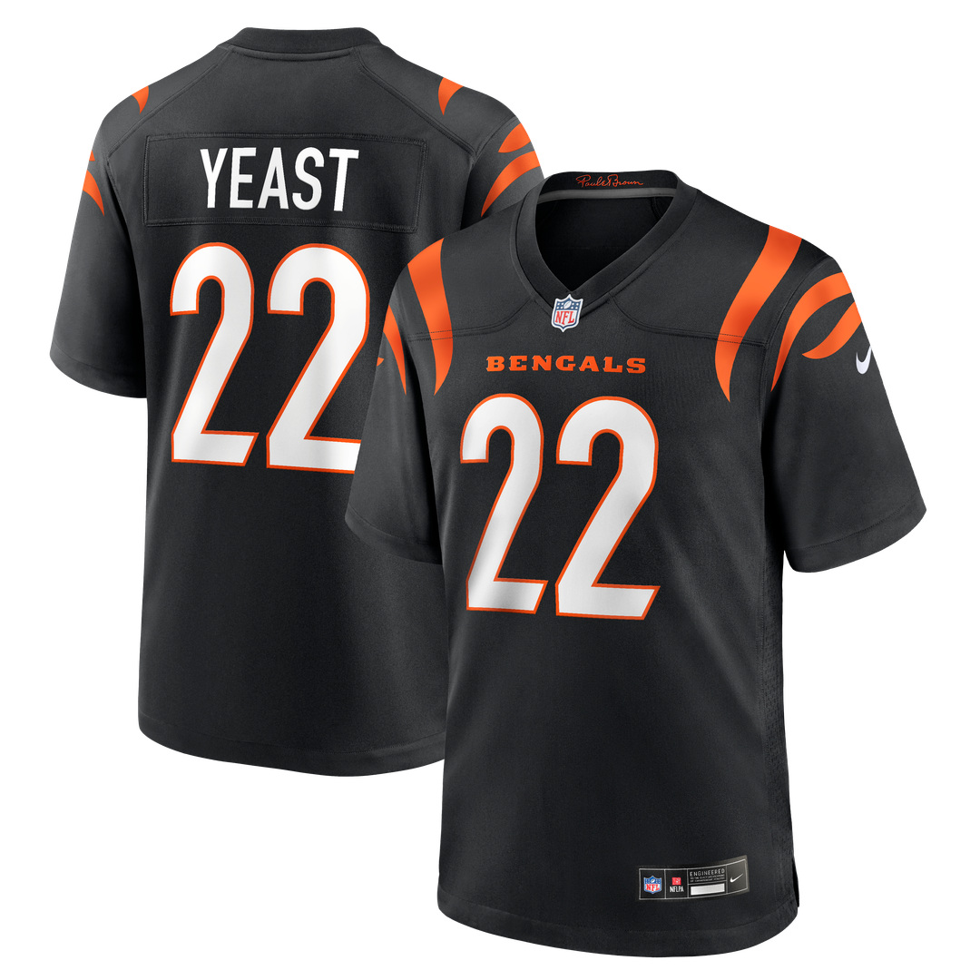 Russ Yeast Cincinnati Bengals Team Game Jersey - Black