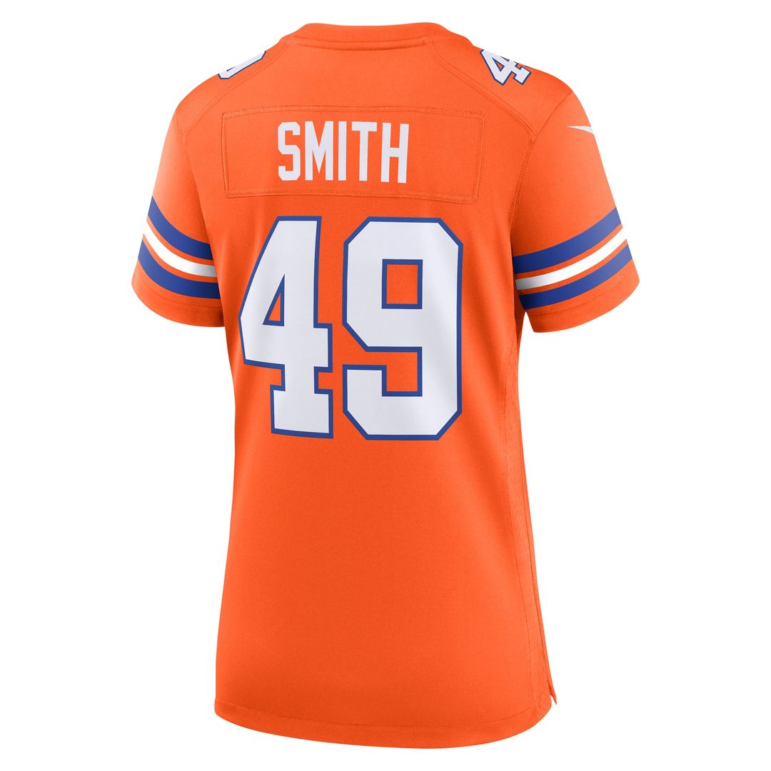Dennis Smith Denver Broncos Women's Mile High Collection 1977 Throwback Retired Player Game Jersey - Orange