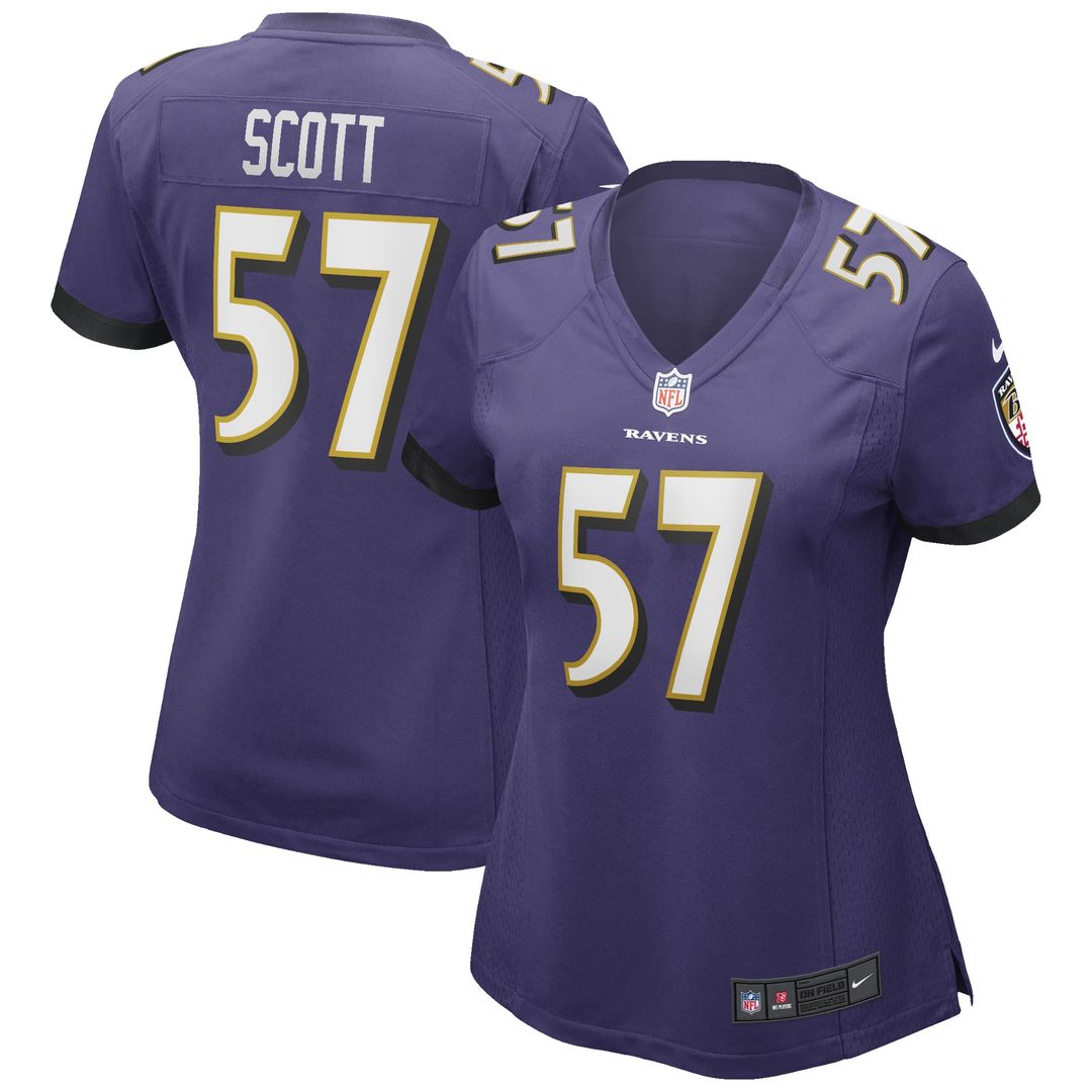 Bart Scott Baltimore Ravens Women's Game Retired Player Jersey - Purple