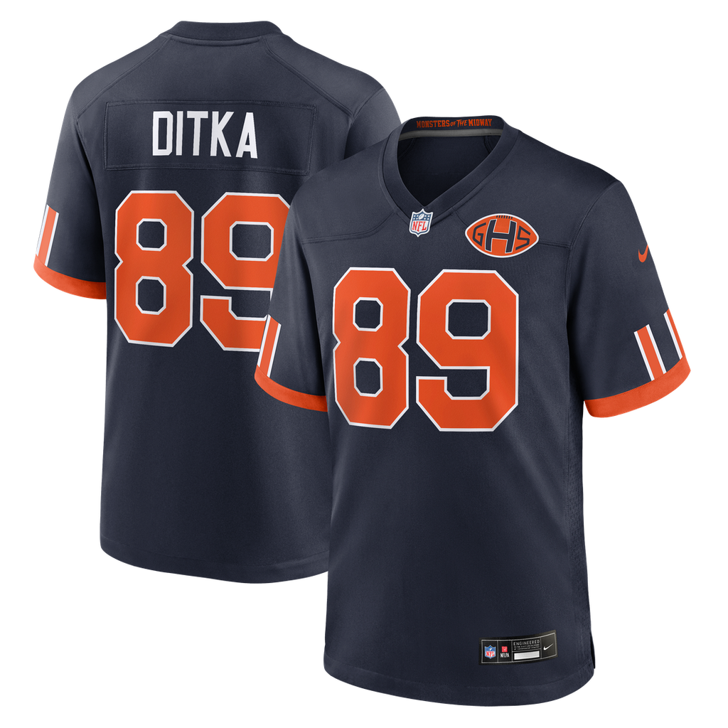 Mike Ditka Chicago Bears 2026 Rivalries Collection Game Jersey - Navy