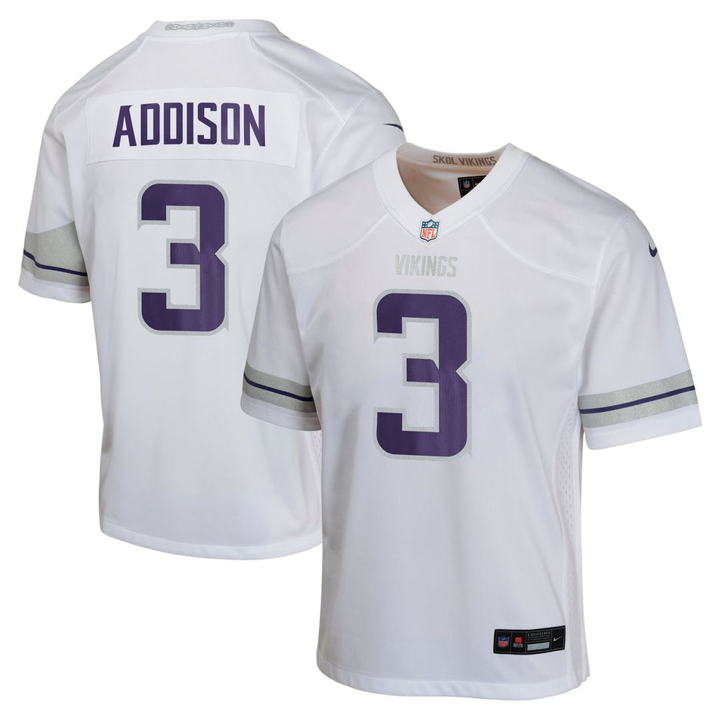 Jordan Addison Minnesota Vikings Youth Game Jersey - White