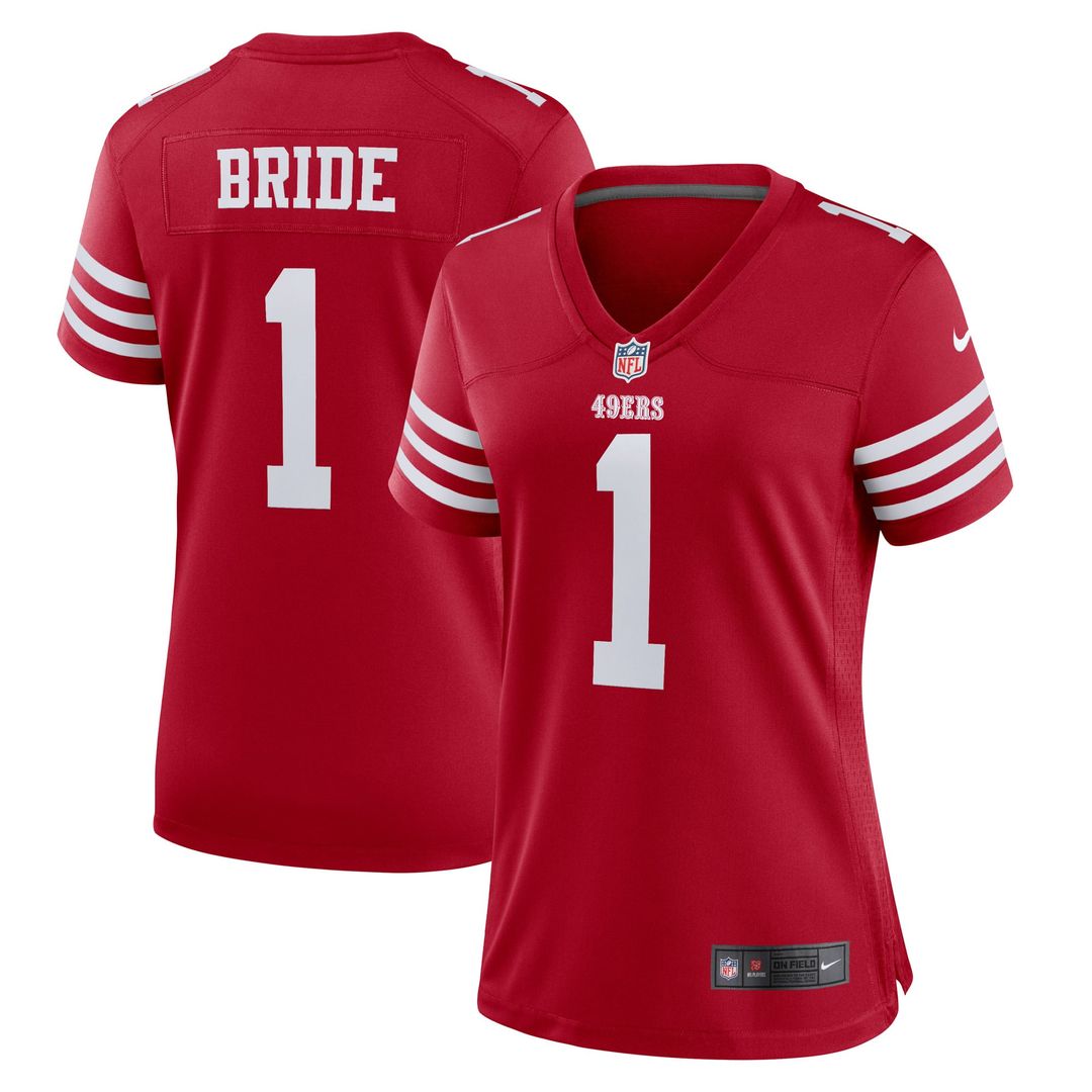 Number 1 Bride San Francisco 49ers Women's Game Jersey - Scarlet
