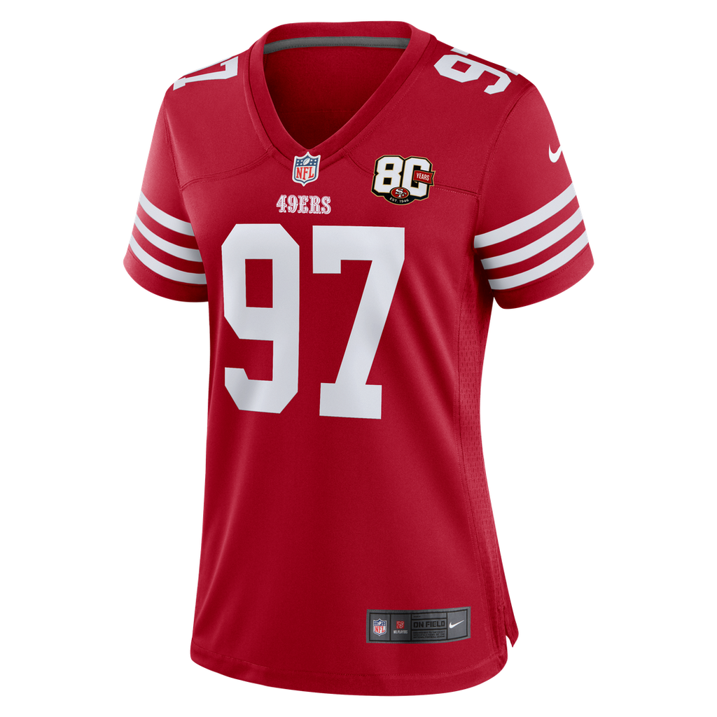Nick Bosa San Francisco 49ers Women's 80th Anniversary Game Jersey - Scarlet