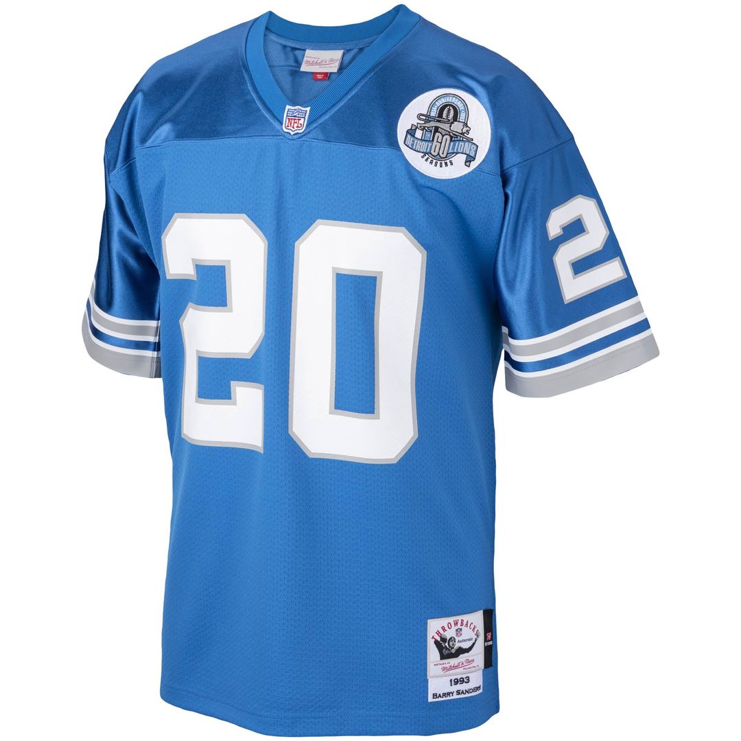 Barry Sanders Detroit Lions 1993 Authentic Throwback Retired Player Jersey - Blue