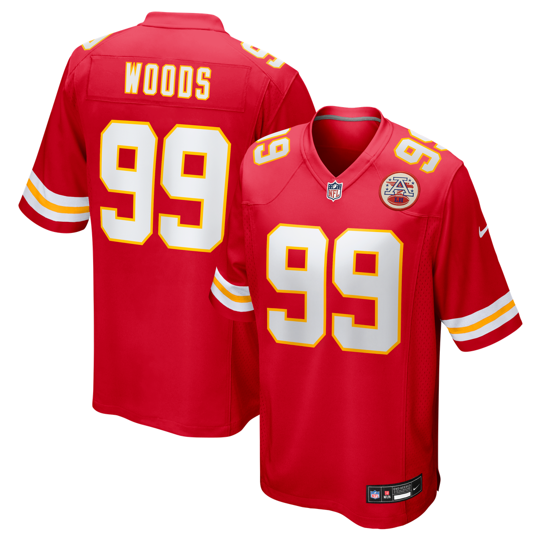 Peter Woods Kansas City Chiefs Team Game Jersey - Red