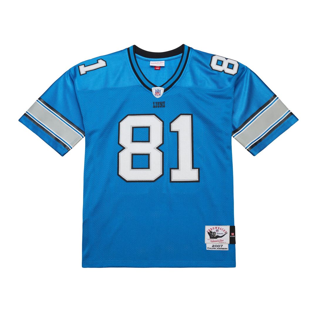 Calvin Johnson Detroit Lions 2007 Authentic Throwback Retired Player Jersey - Blue