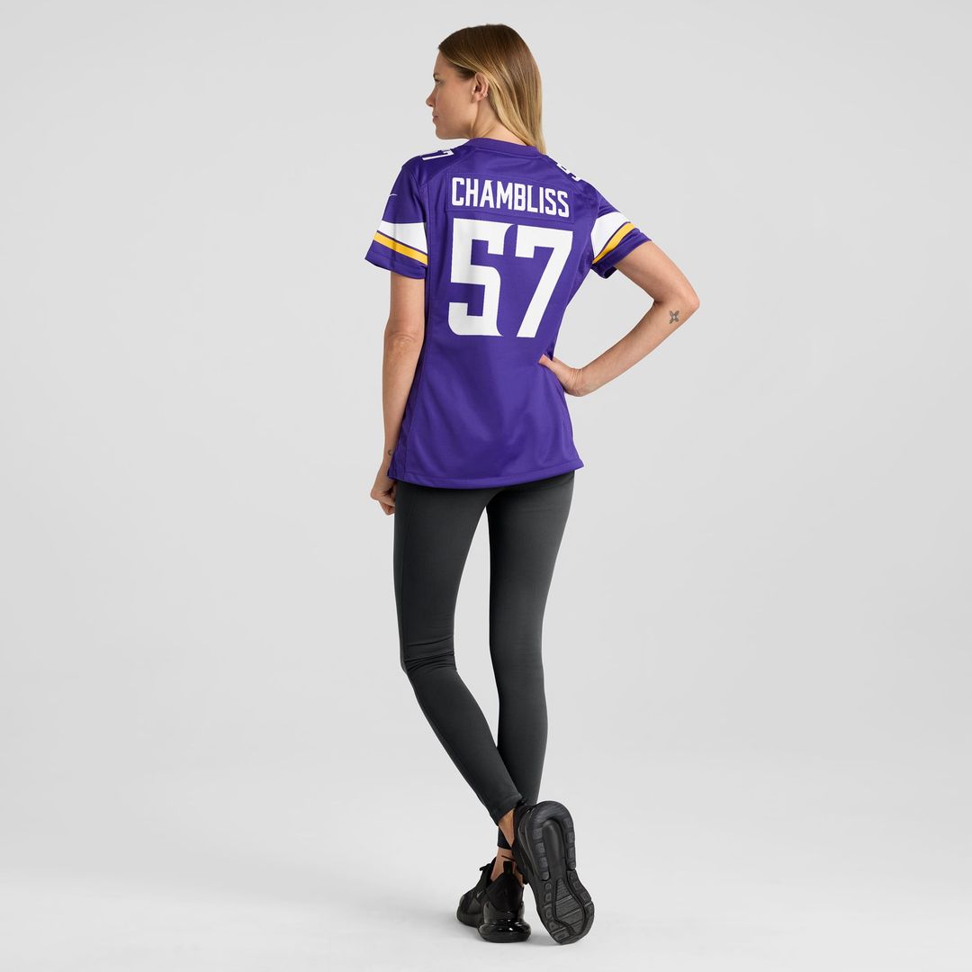 Chaz Chambliss Minnesota Vikings Women's Team Game Jersey - Purple