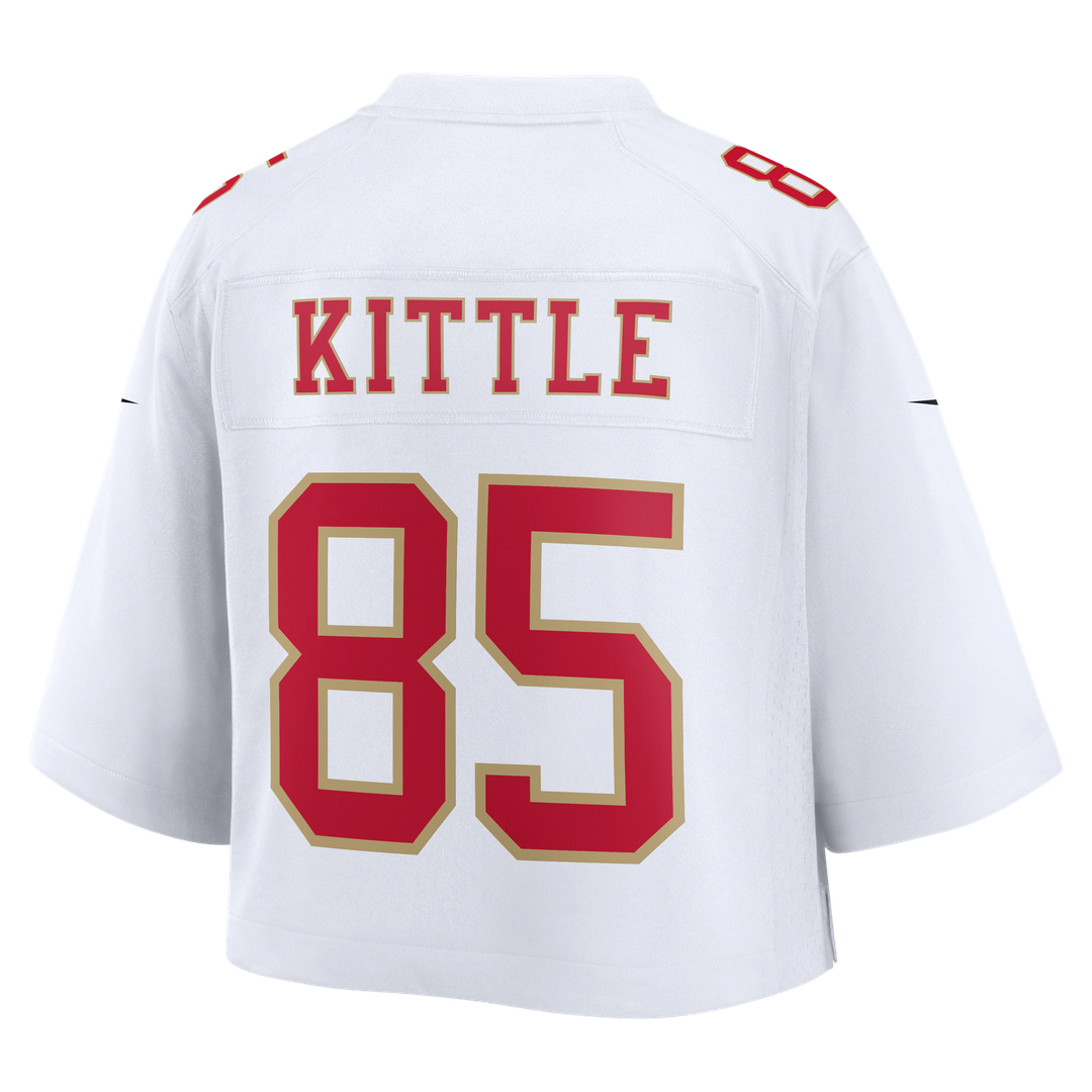 George Kittle San Francisco 49ers Women's Cropped Fashion Game Jersey - White