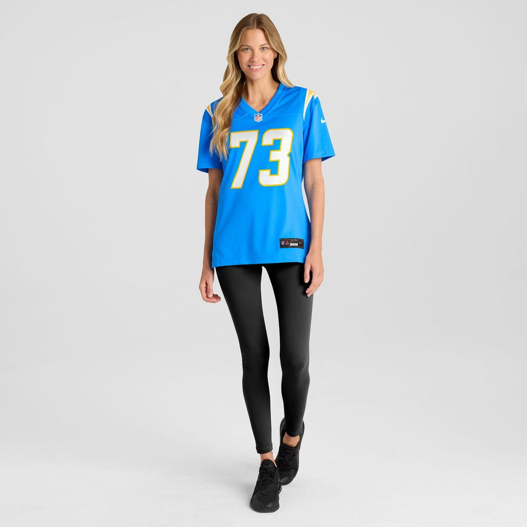 Mekhi Becton Los Angeles Chargers Women's Team Game Jersey - Powder Blue