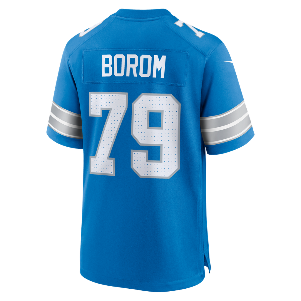 Larry Borom Detroit Lions Team Game Jersey - Blue