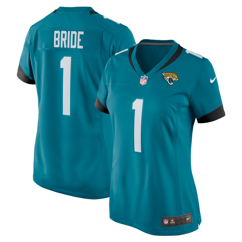Number 1 Bride Jacksonville Jaguars Women's Game Jersey - Teal