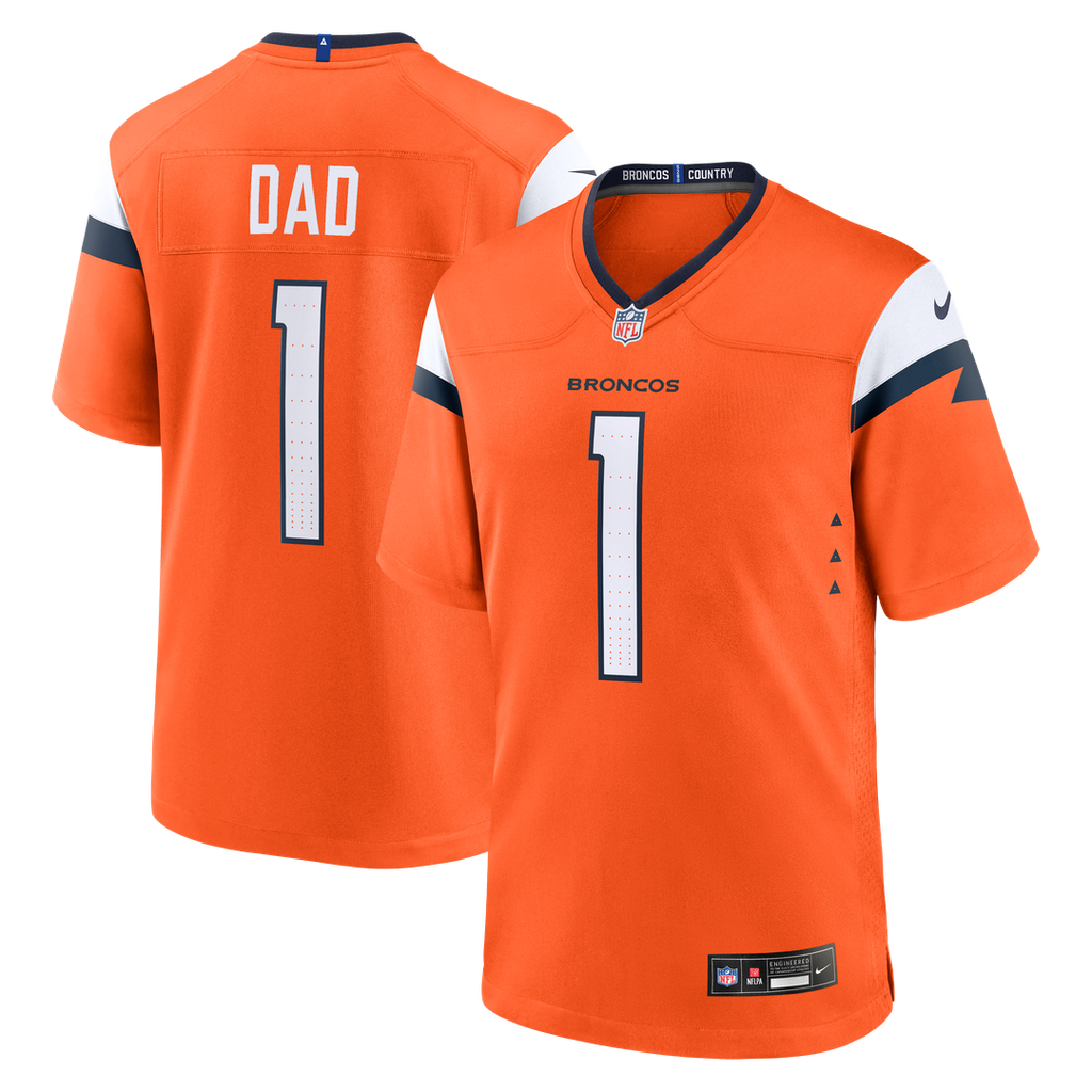 Denver Broncos #1 Dad Game Jersey - Orange