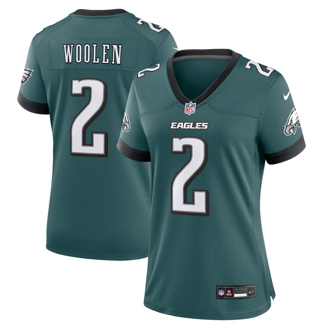 Tariq Woolen Philadelphia Eagles Women's Team Game Jersey - Midnight Green