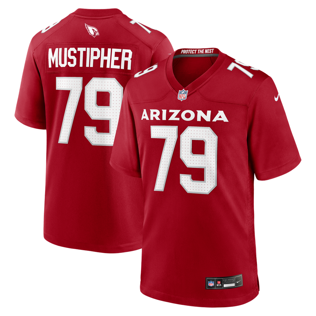 PJ Mustipher Arizona Cardinals Team Game Jersey - Cardinal