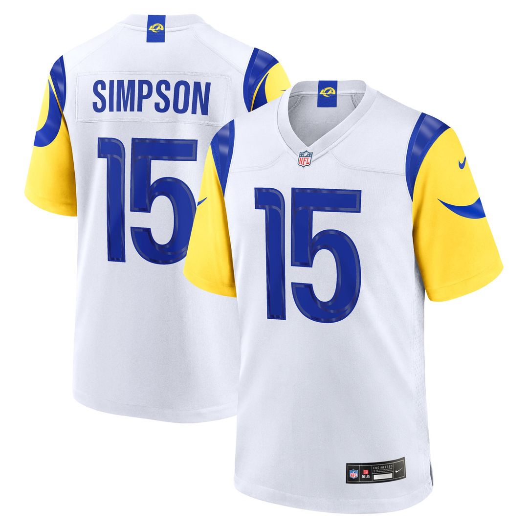Ty Simpson Los Angeles Rams Game Jersey - White