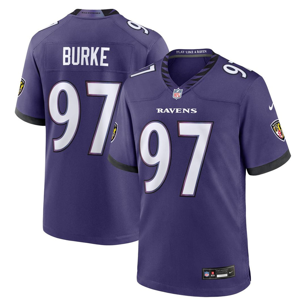 Ethan Burke Baltimore Ravens Team Game Jersey - Purple