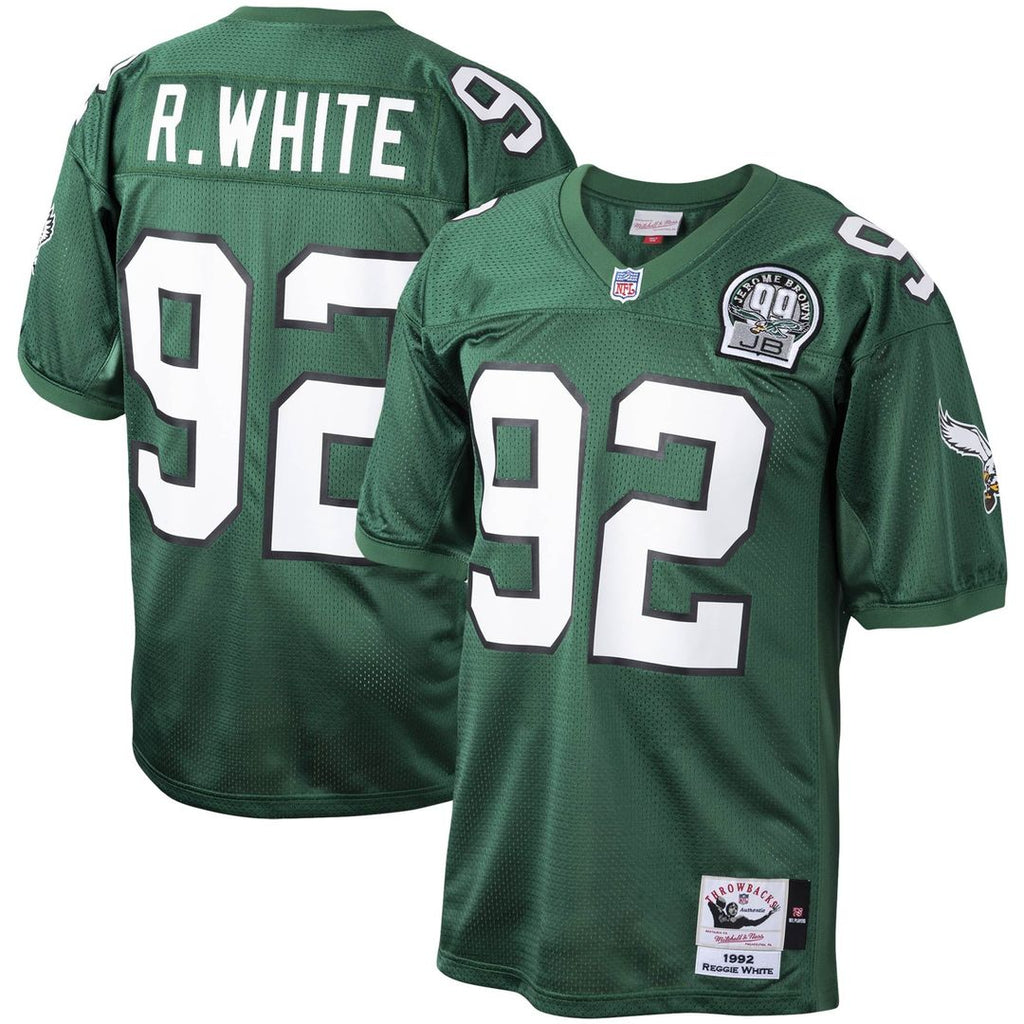 Reggie White Philadelphia Eagles Authentic Throwback Retired Player Jersey - Green