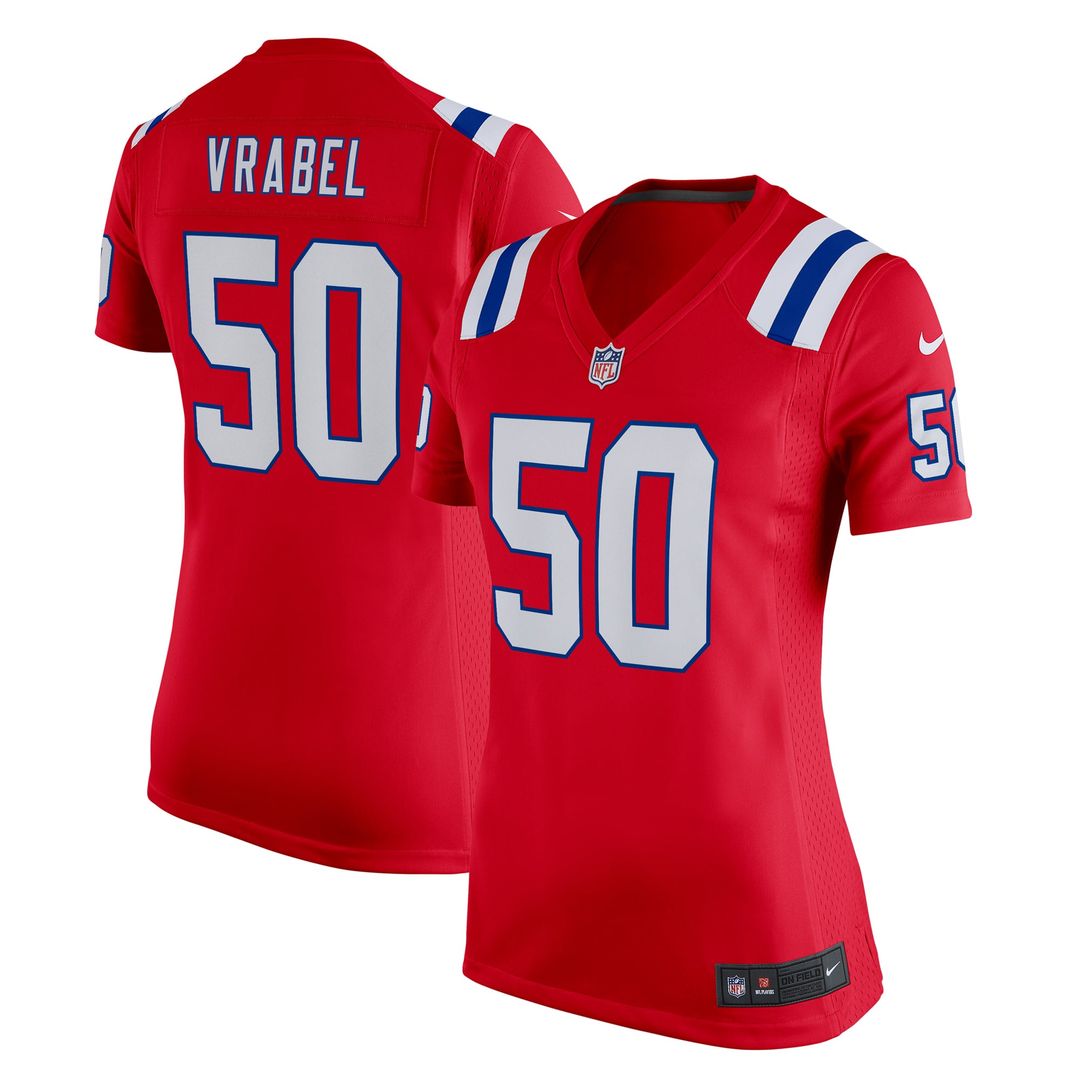 Mike Vrabel New England Patriots Women's Retired Game Jersey - Red