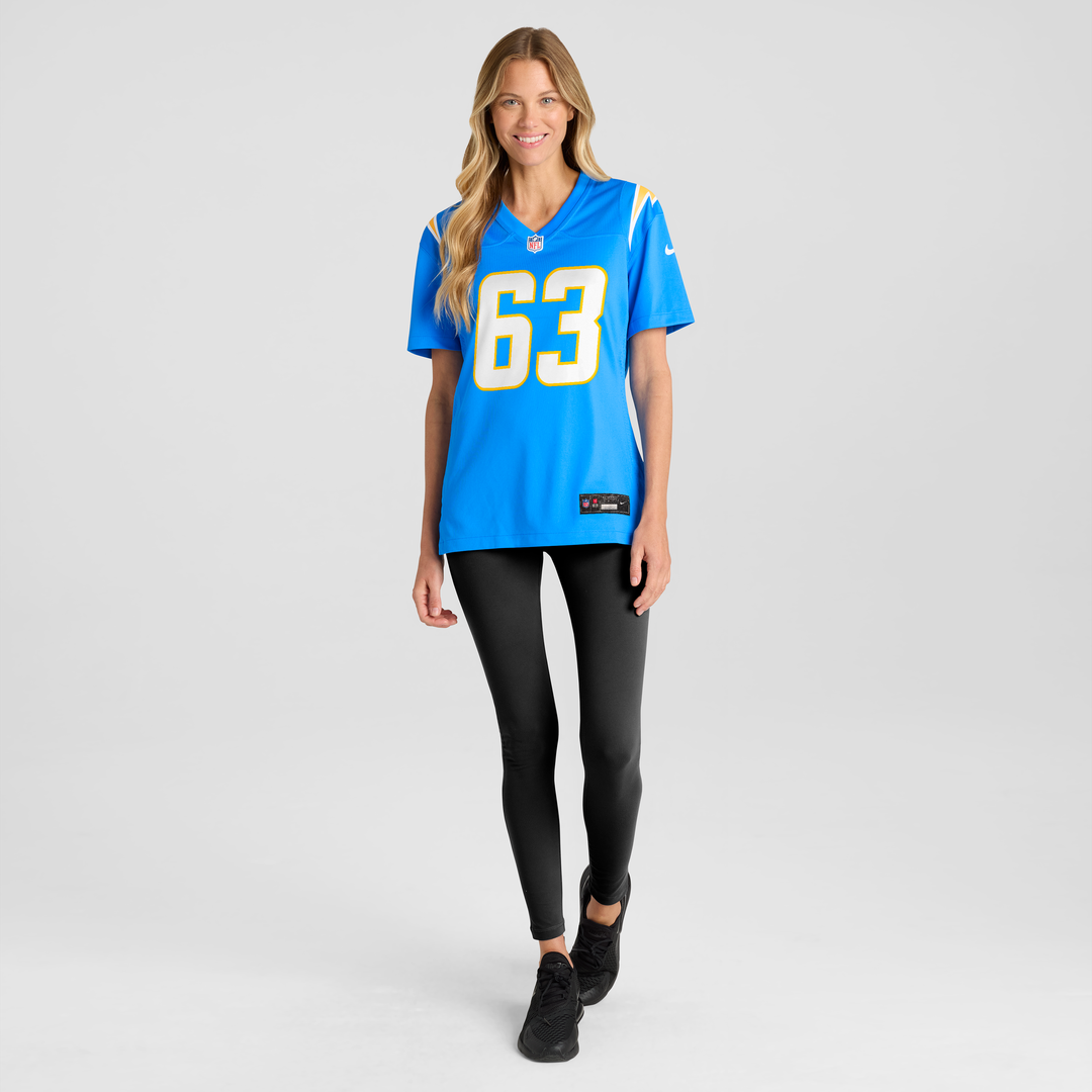 Tyler Biadasz Los Angeles Chargers Women's Team Game Jersey - Powder Blue