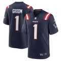 Number 1 Groom New England Patriots Game Jersey - Navy